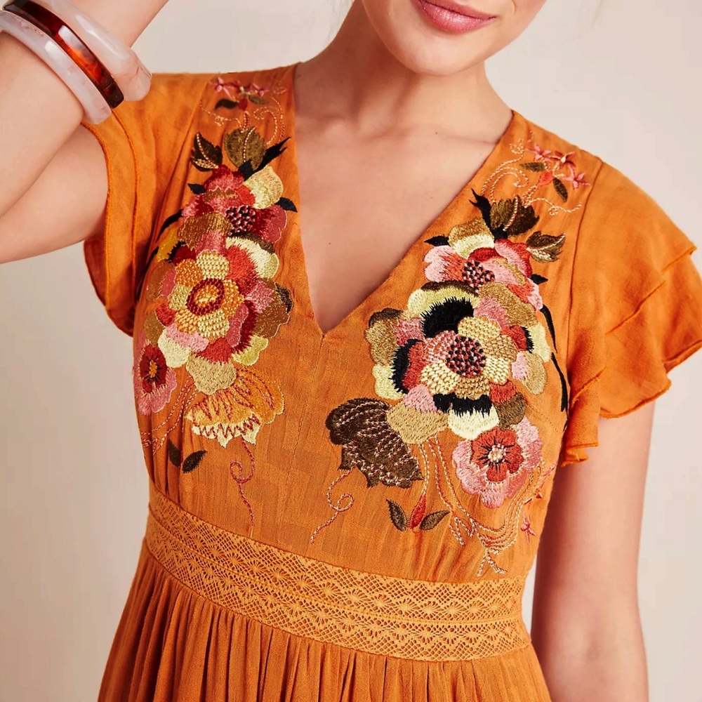 Anthropologie Sunshine Embroidered Maxi Dress - Picture 8 of 15